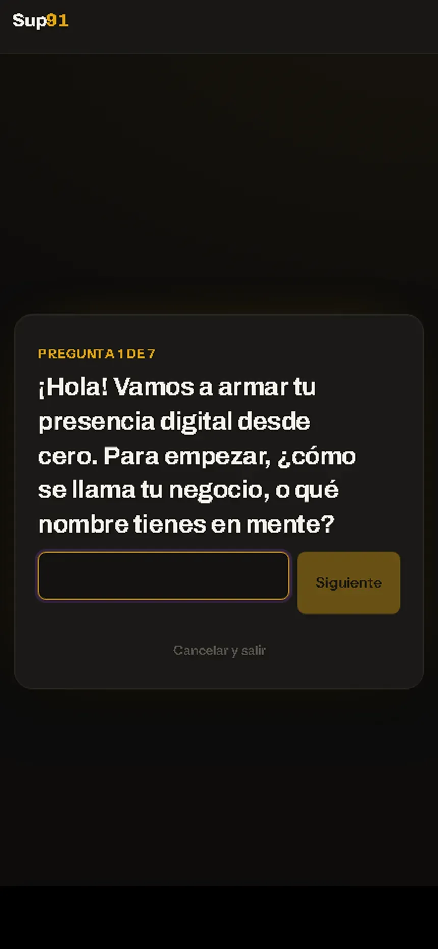 Sup91 preguntando a qué se dedica el negocio